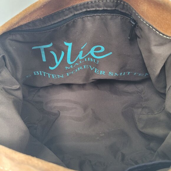 Tylie Malibu Women's Tan Suede Leather Hobo Shoulder Bag - Picture 7 of 11